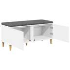 Panca per ingresso con cuscino Bianco 100 x 38 x 46 cm