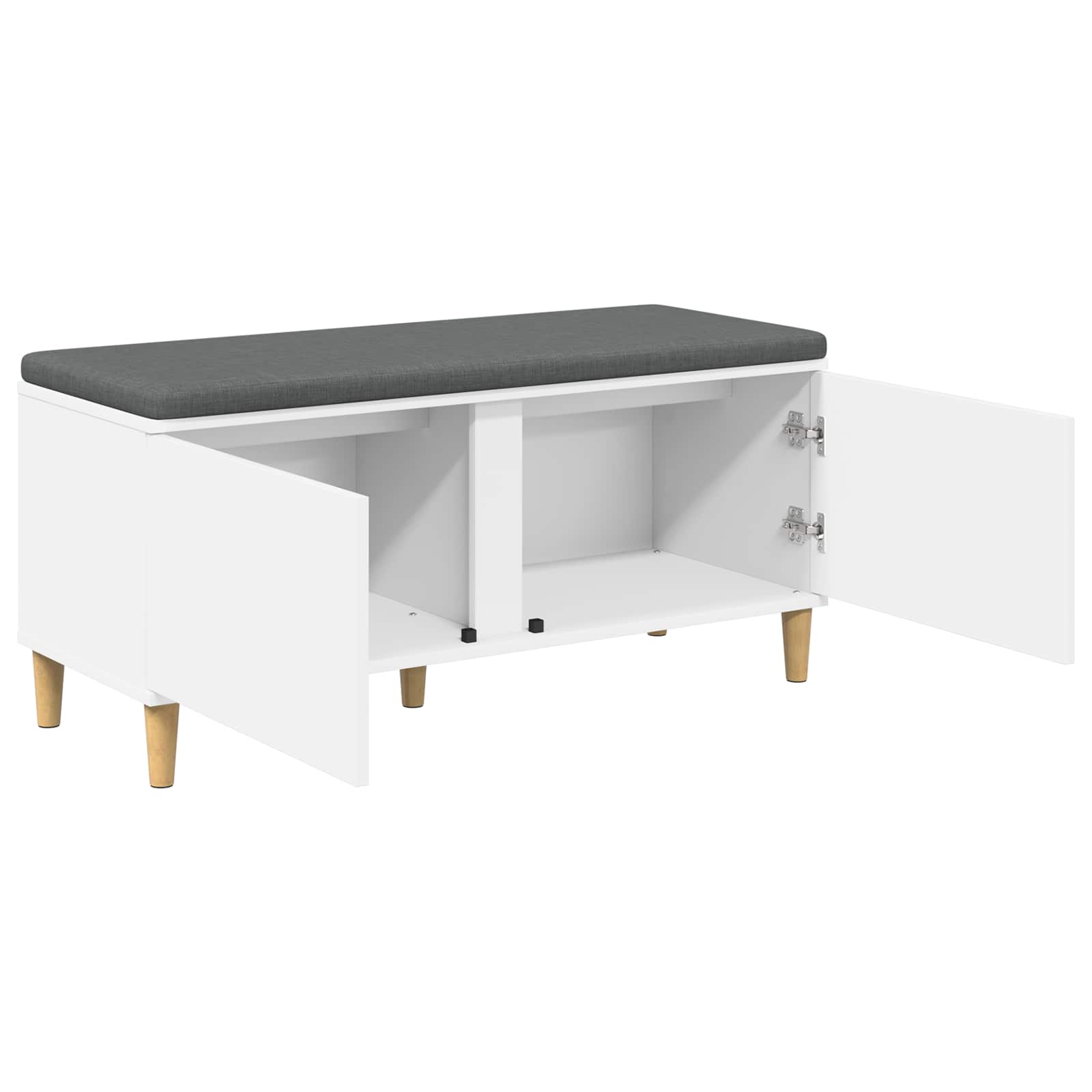 Panca per ingresso con cuscino Bianco 100 x 38 x 46 cm