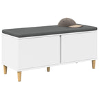 Panca per ingresso con cuscino Bianco 100 x 38 x 46 cm