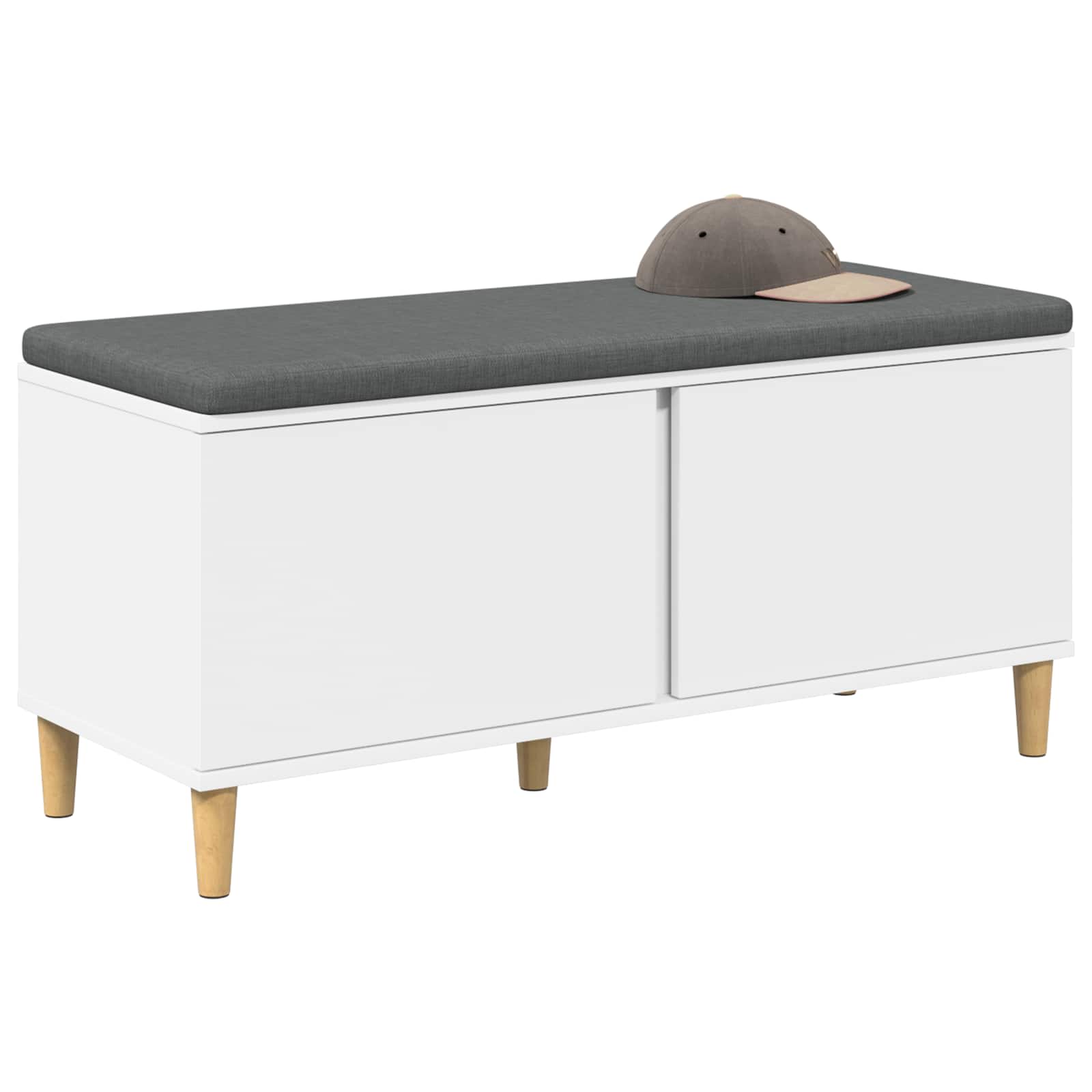 Panca per ingresso con cuscino Bianco 100 x 38 x 46 cm