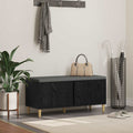 Panca per ingresso con cuscino Rovere Nero 100 x 38 x 46 cm