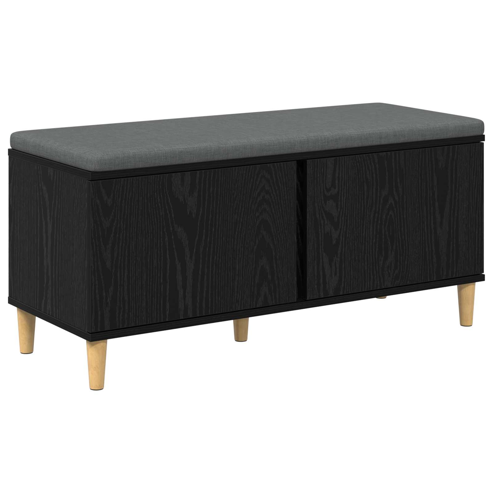 Panca per ingresso con cuscino Rovere Nero 100 x 38 x 46 cm