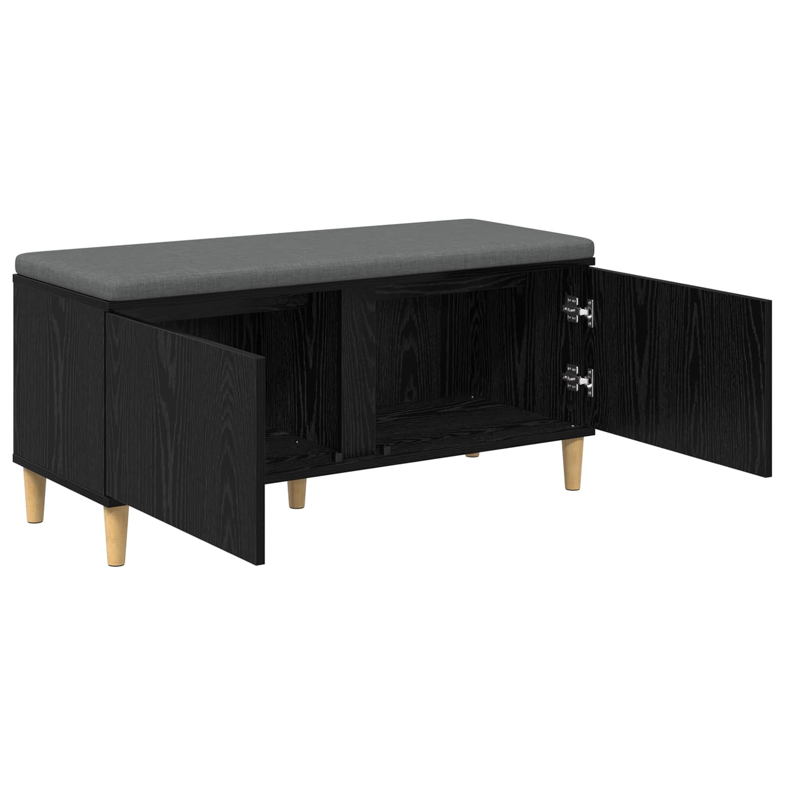 Panca per ingresso con cuscino Rovere Nero 100 x 38 x 46 cm