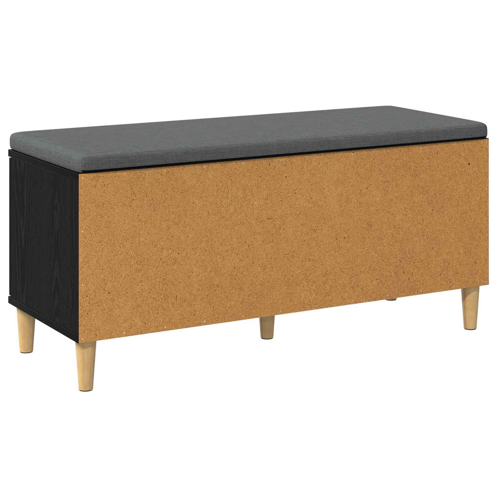 Panca per ingresso con cuscino Rovere Nero 100 x 38 x 46 cm
