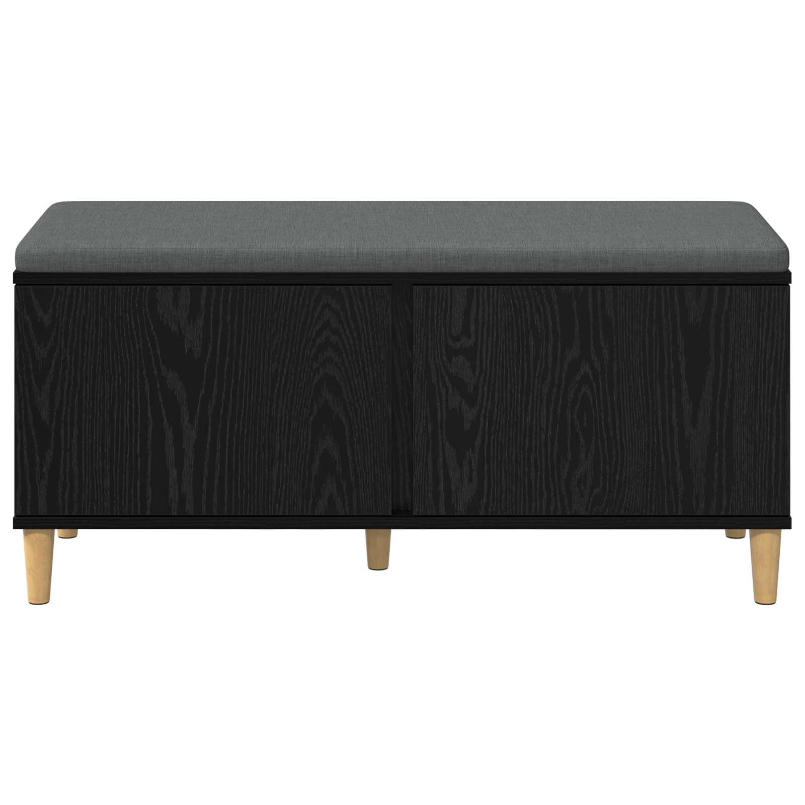 Panca per ingresso con cuscino Rovere Nero 100 x 38 x 46 cm