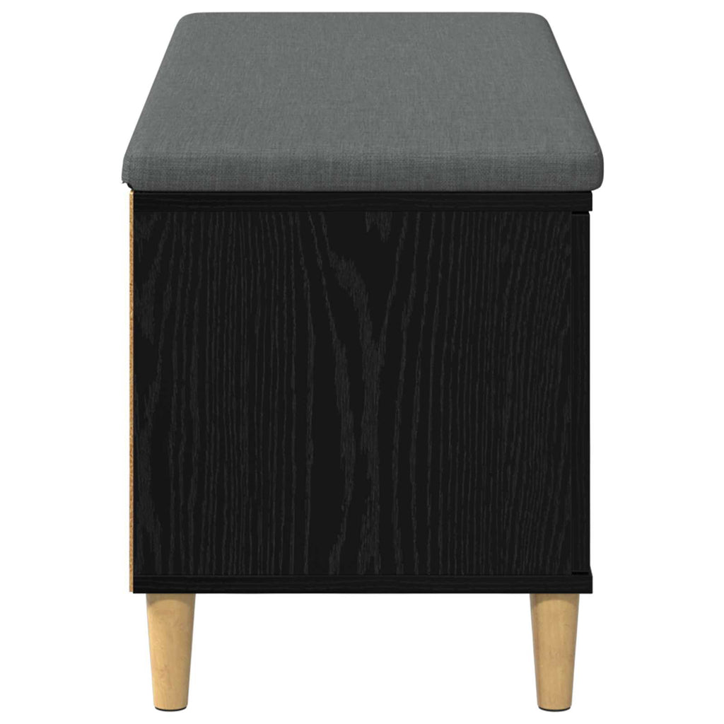 Panca per ingresso con cuscino Rovere Nero 100 x 38 x 46 cm