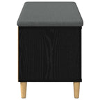 Panca per ingresso con cuscino Rovere Nero 100 x 38 x 46 cm