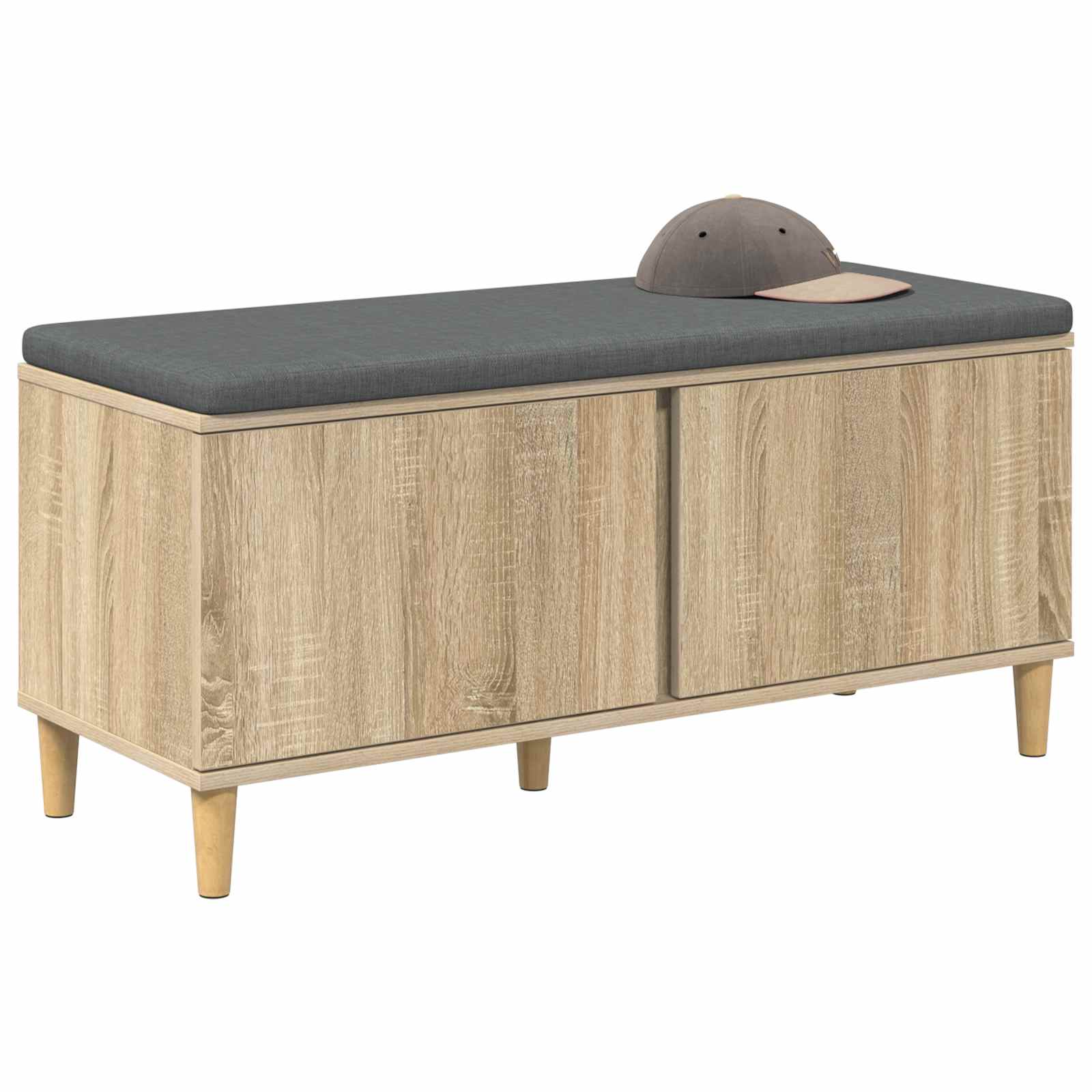 Panca per ingresso con cuscino Rovere Sonoma 100 x 38 x 46 cm
