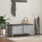 Panca per ingresso con cuscino Grigio Cemento 100 x 38 x 46 cm