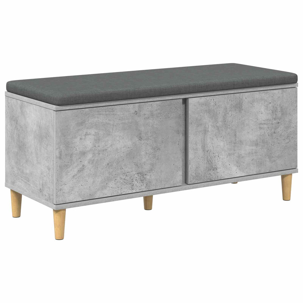 Panca per ingresso con cuscino Grigio Cemento 100 x 38 x 46 cm