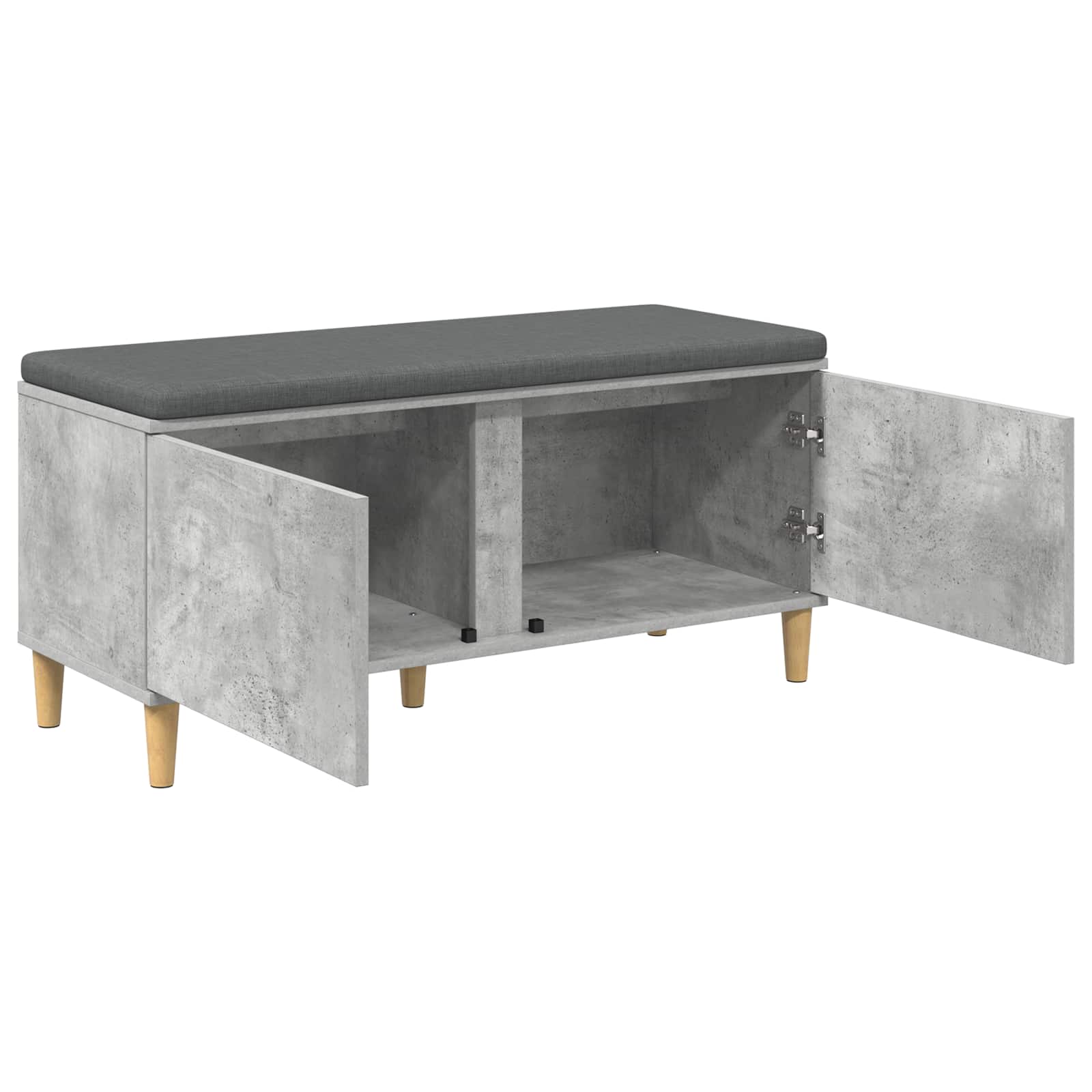 Panca per ingresso con cuscino Grigio Cemento 100 x 38 x 46 cm