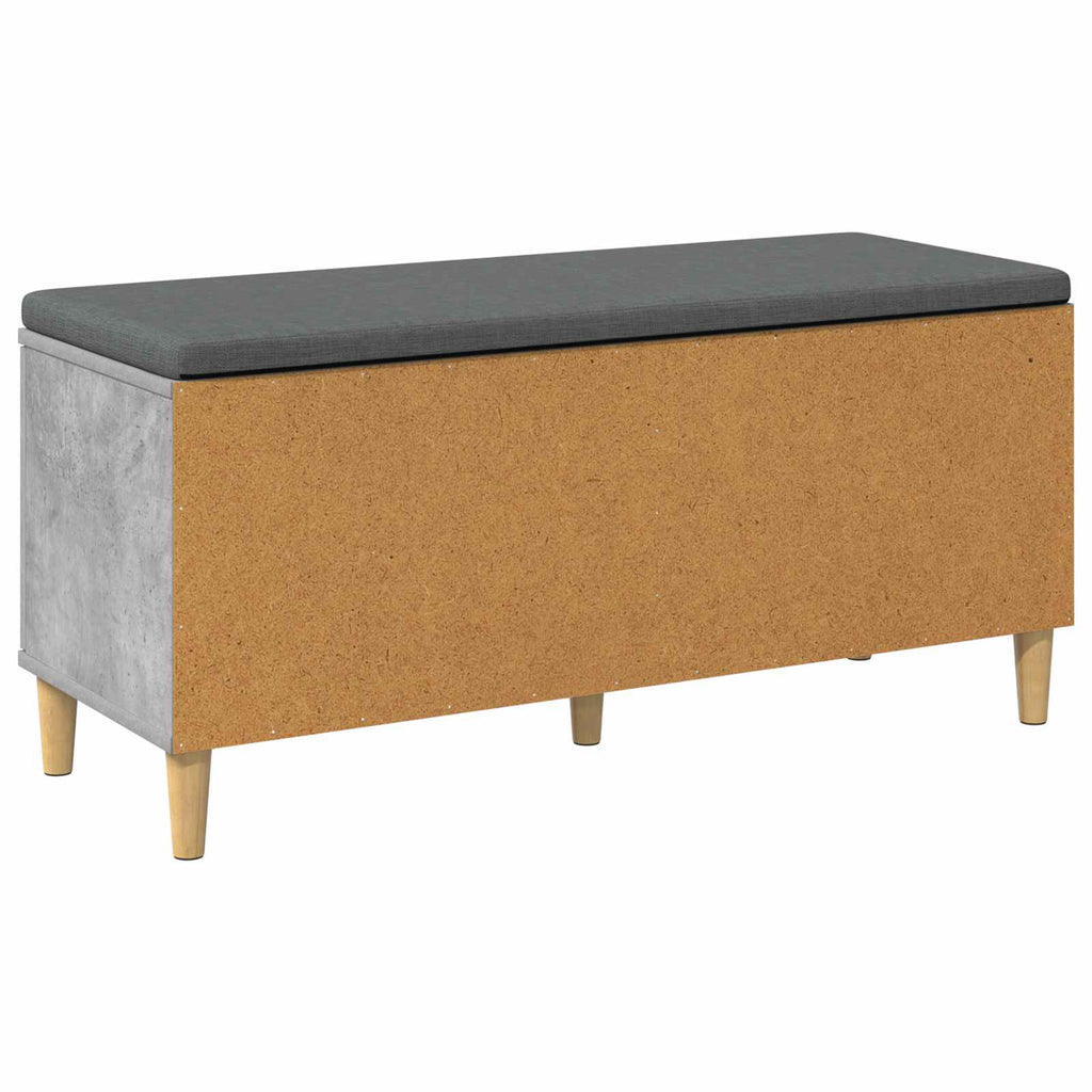 Panca per ingresso con cuscino Grigio Cemento 100 x 38 x 46 cm