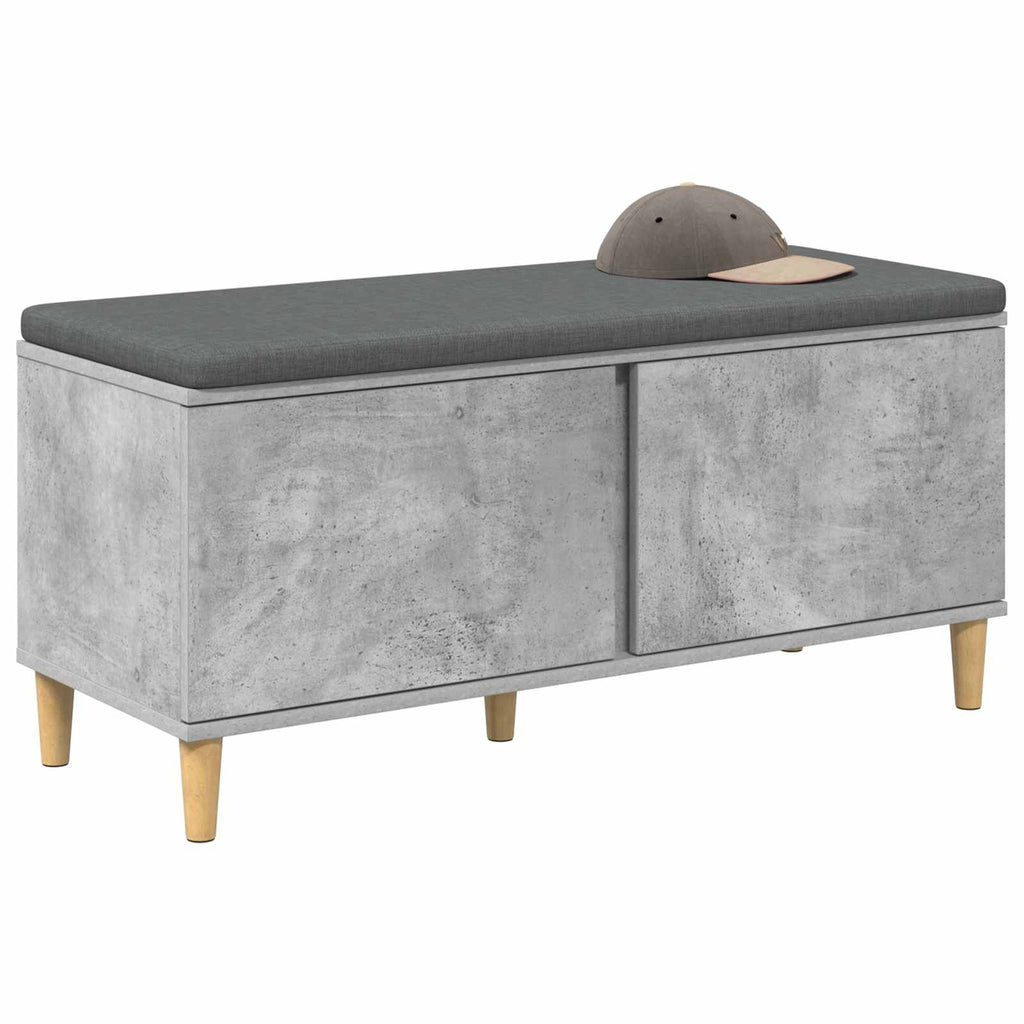 Panca per ingresso con cuscino Grigio Cemento 100 x 38 x 46 cm