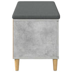 Panca per ingresso con cuscino Grigio Cemento 100 x 38 x 46 cm
