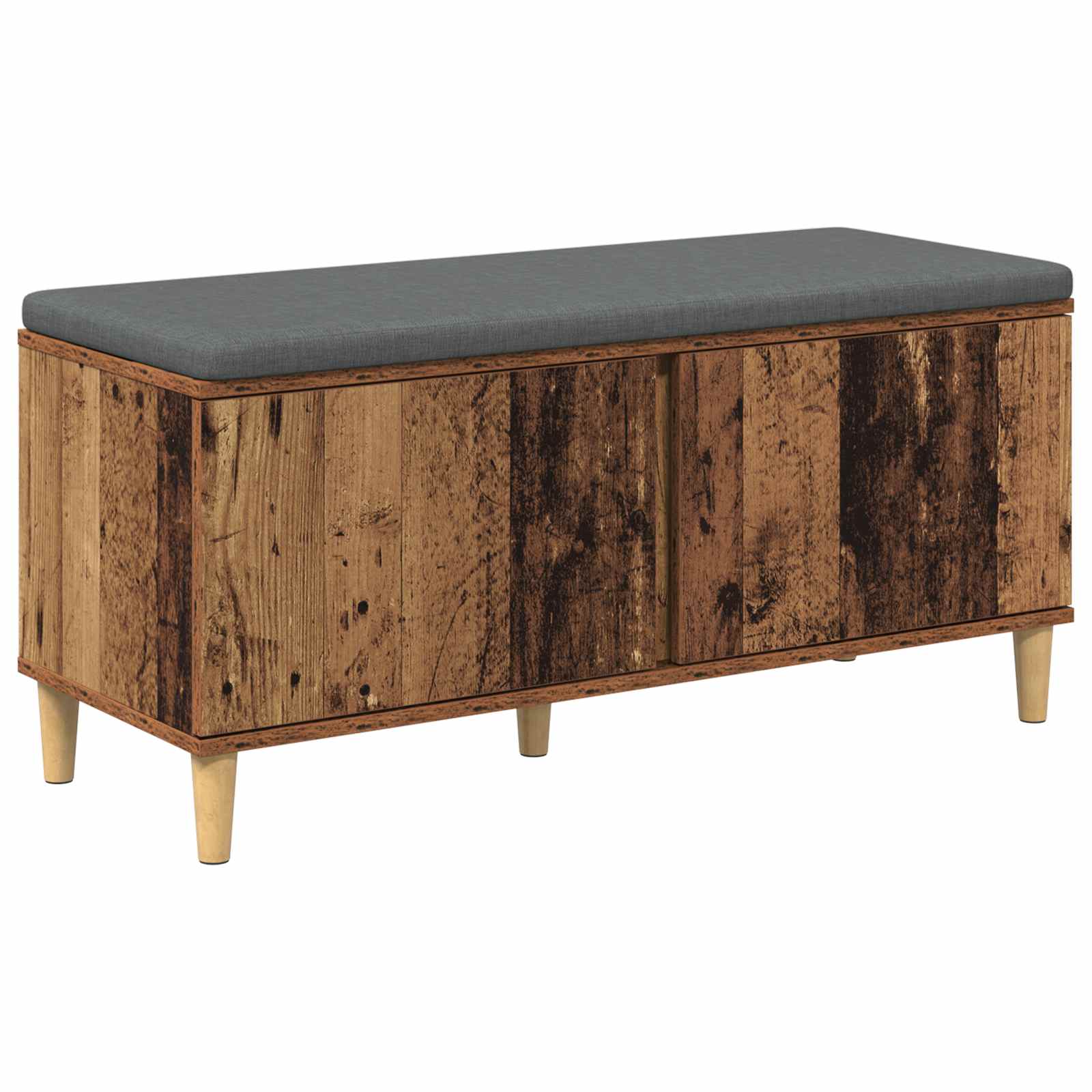 Panca per ingresso con cuscino Legno vecchio 100 x 38 x 46 cm
