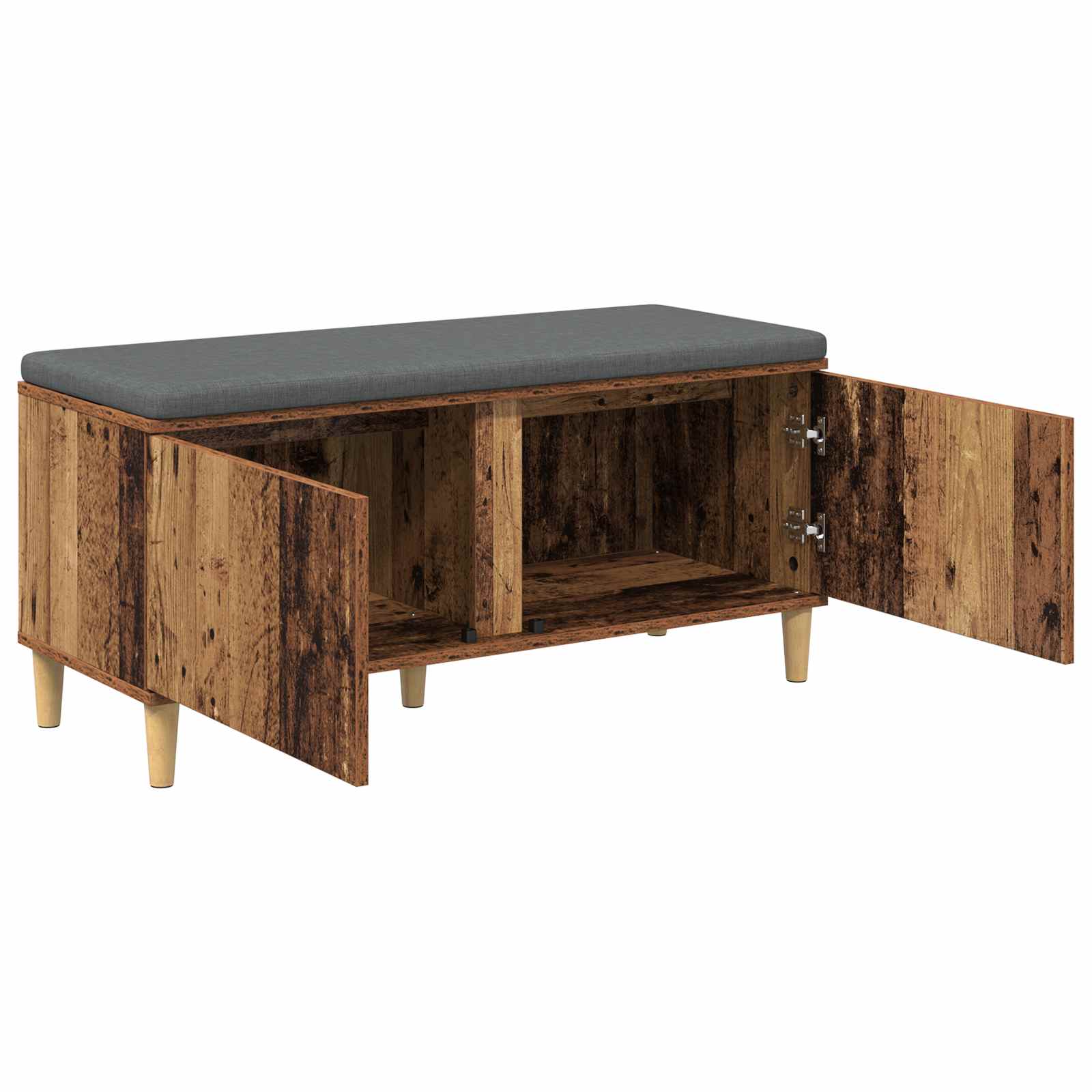 Panca per ingresso con cuscino Legno vecchio 100 x 38 x 46 cm