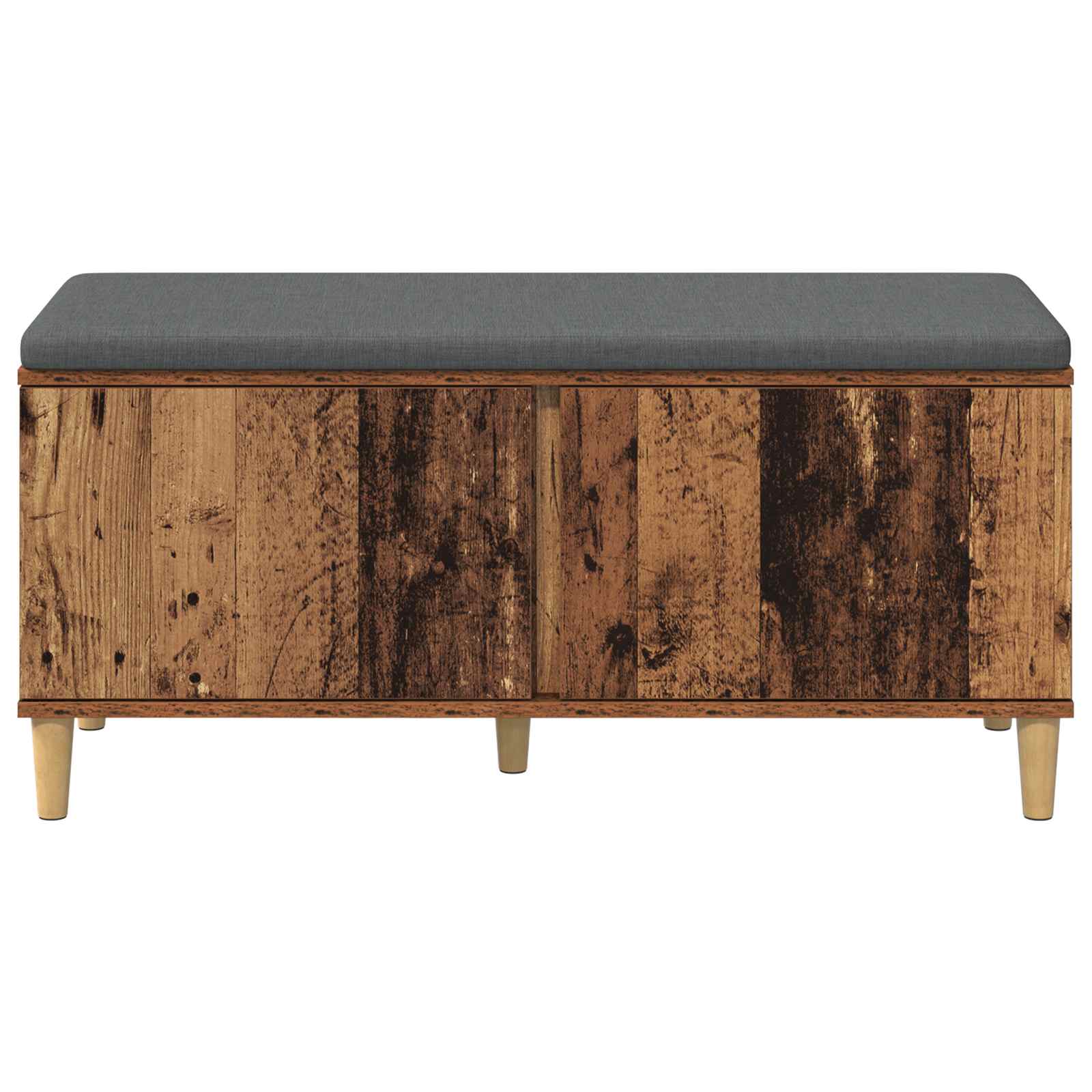 Panca per ingresso con cuscino Legno vecchio 100 x 38 x 46 cm