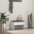 Panca per ingresso con cuscino Bianco 63 x 38 x 40 cm