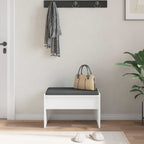 Panca per ingresso con cuscino Bianco 63 x 38 x 40 cm