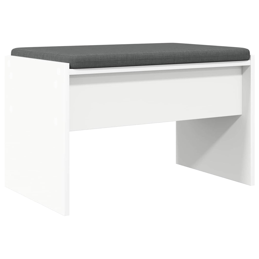 Panca per ingresso con cuscino Bianco 63 x 38 x 40 cm