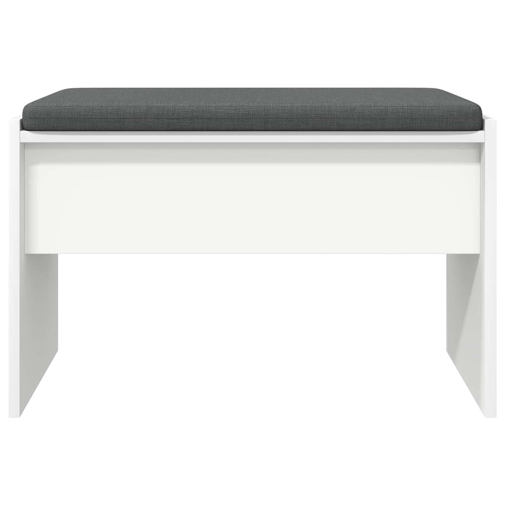 Panca per ingresso con cuscino Bianco 63 x 38 x 40 cm