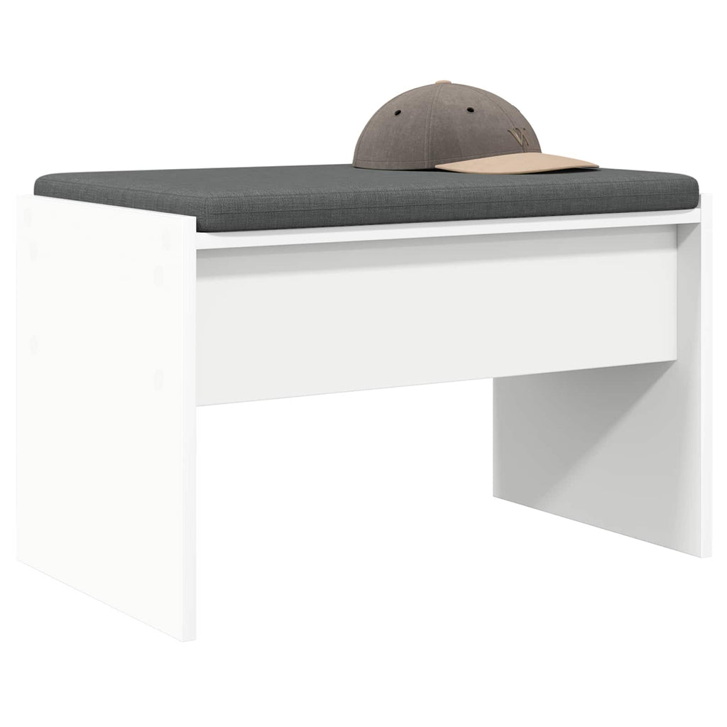 Panca per ingresso con cuscino Bianco 63 x 38 x 40 cm