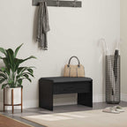 Panca per ingresso con cuscino Rovere Nero 63 x 38 x 40 cm