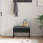 Panca per ingresso con cuscino Rovere Nero 63 x 38 x 40 cm