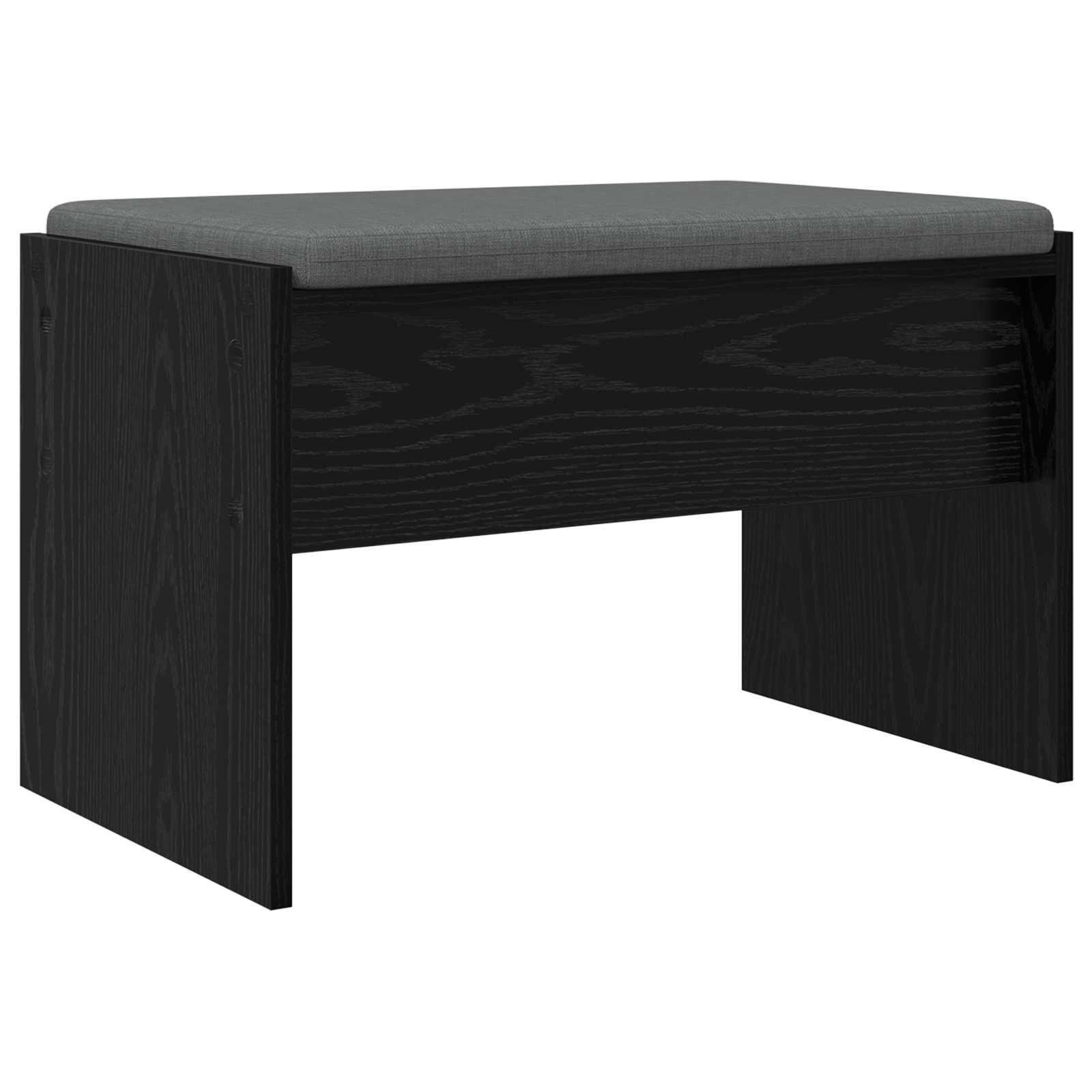 Panca per ingresso con cuscino Rovere Nero 63 x 38 x 40 cm