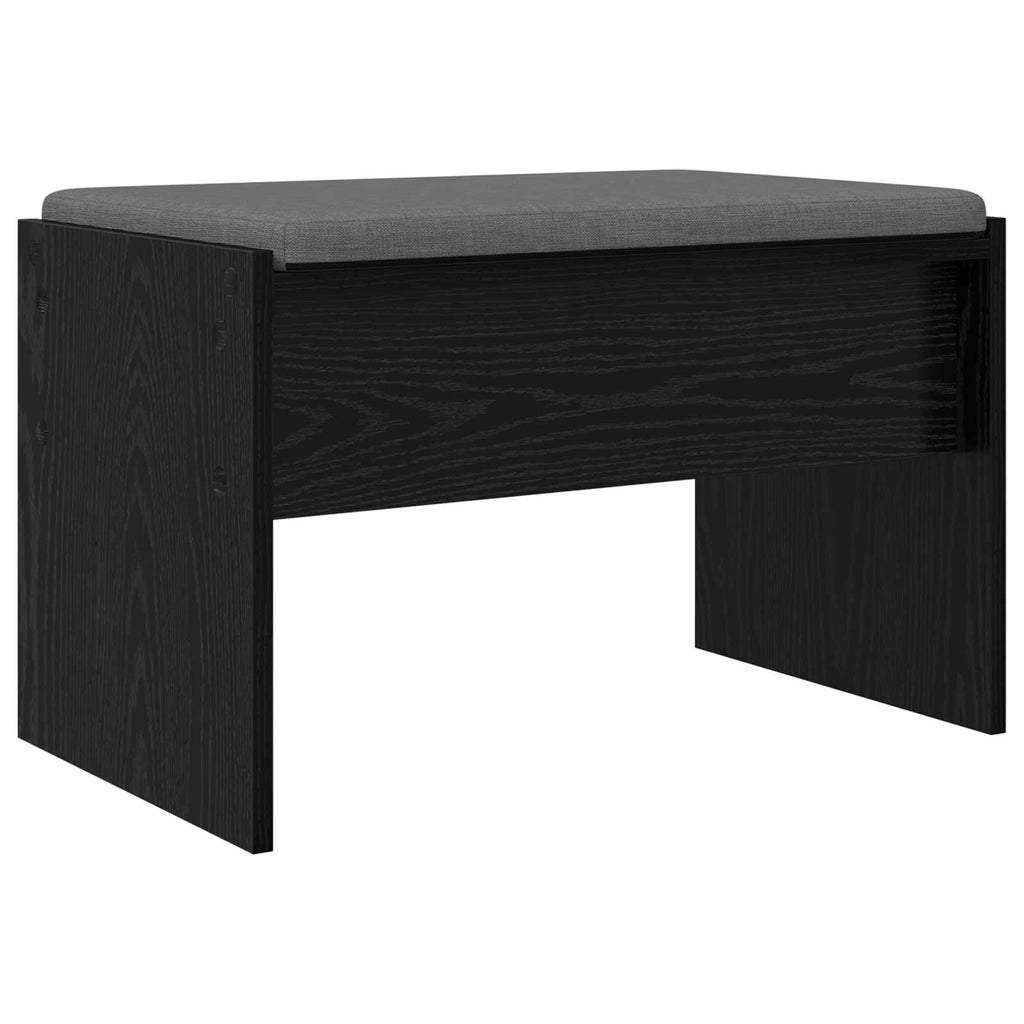 Panca per ingresso con cuscino Rovere Nero 63 x 38 x 40 cm