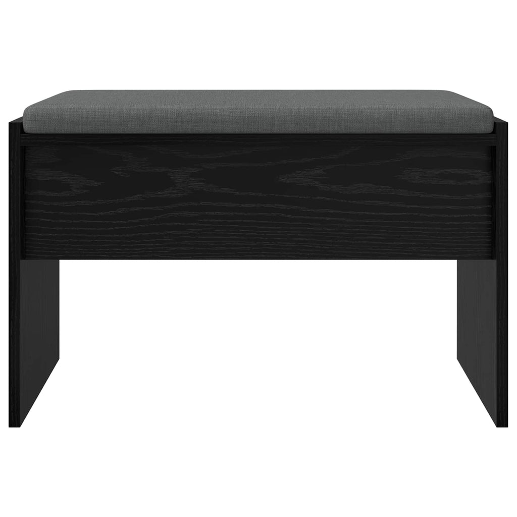 Panca per ingresso con cuscino Rovere Nero 63 x 38 x 40 cm