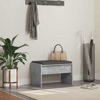 Panca per ingresso con cuscino Grigio cemento 63 x 38 x 40 cm