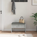 Panca per ingresso con cuscino Grigio cemento 63 x 38 x 40 cm