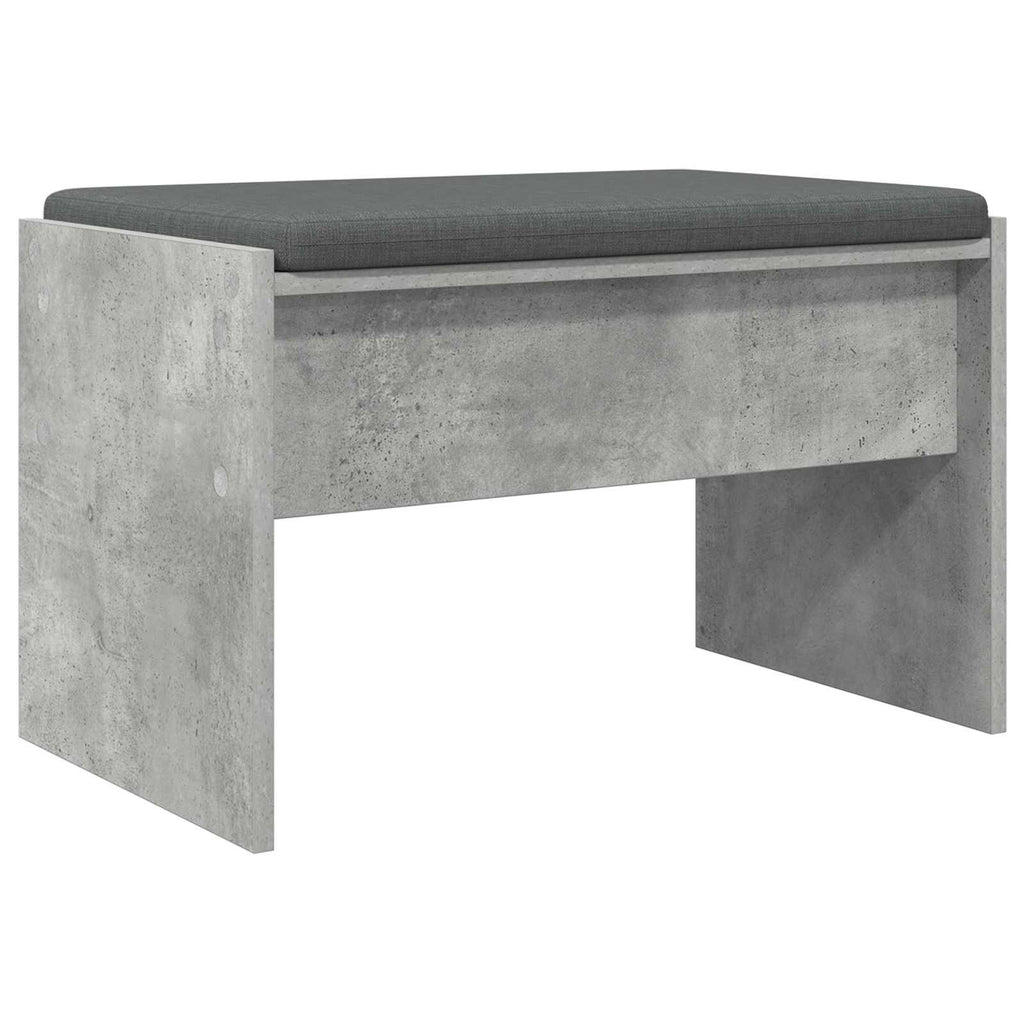 Panca per ingresso con cuscino Grigio cemento 63 x 38 x 40 cm
