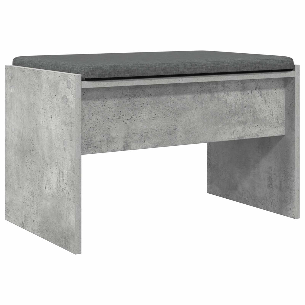 Panca per ingresso con cuscino Grigio cemento 63 x 38 x 40 cm
