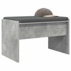 Panca per ingresso con cuscino Grigio cemento 63 x 38 x 40 cm
