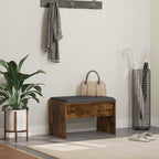 Panca per ingresso con cuscino Rovere fumé 63 x 38 x 40 cm