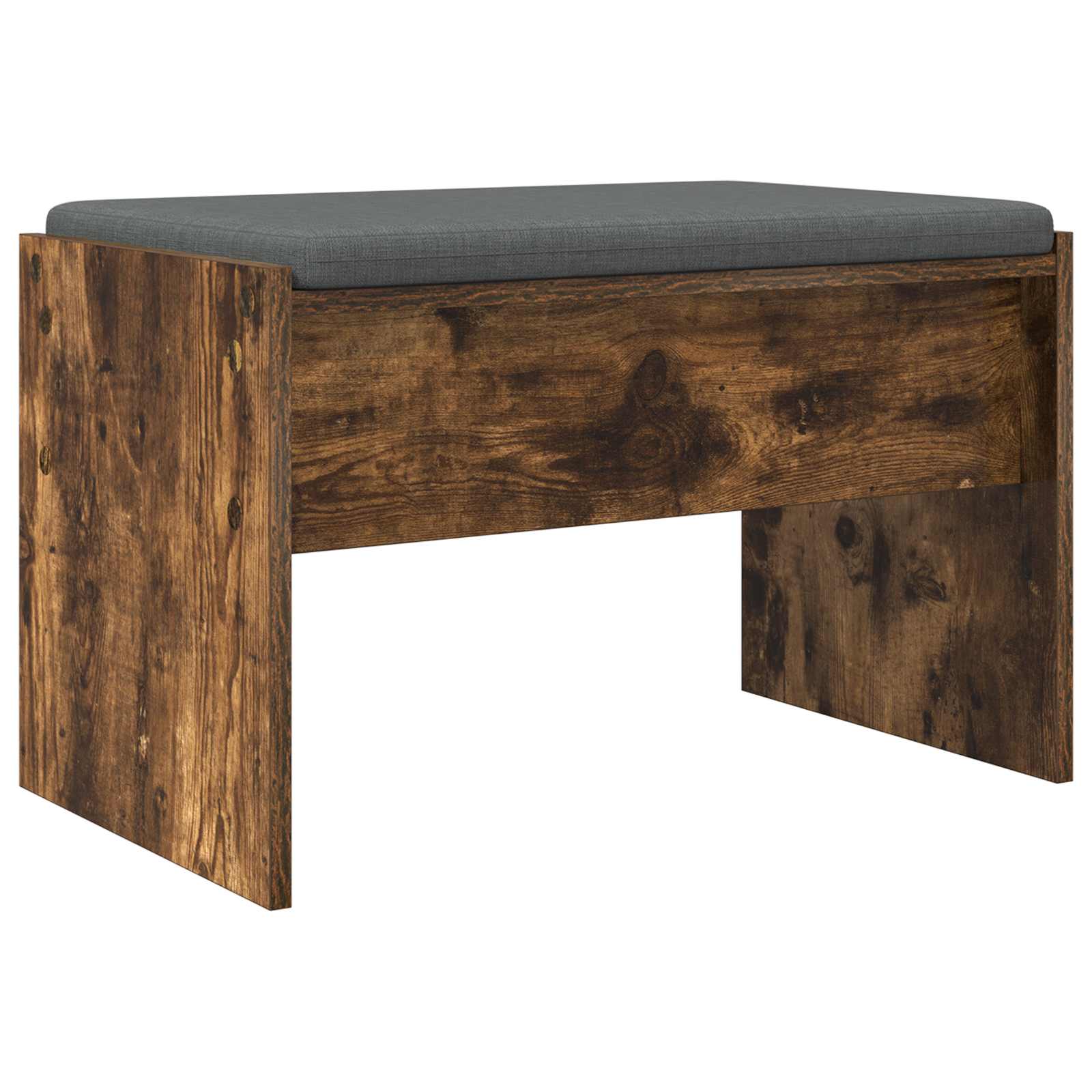 Panca per ingresso con cuscino Rovere fumé 63 x 38 x 40 cm