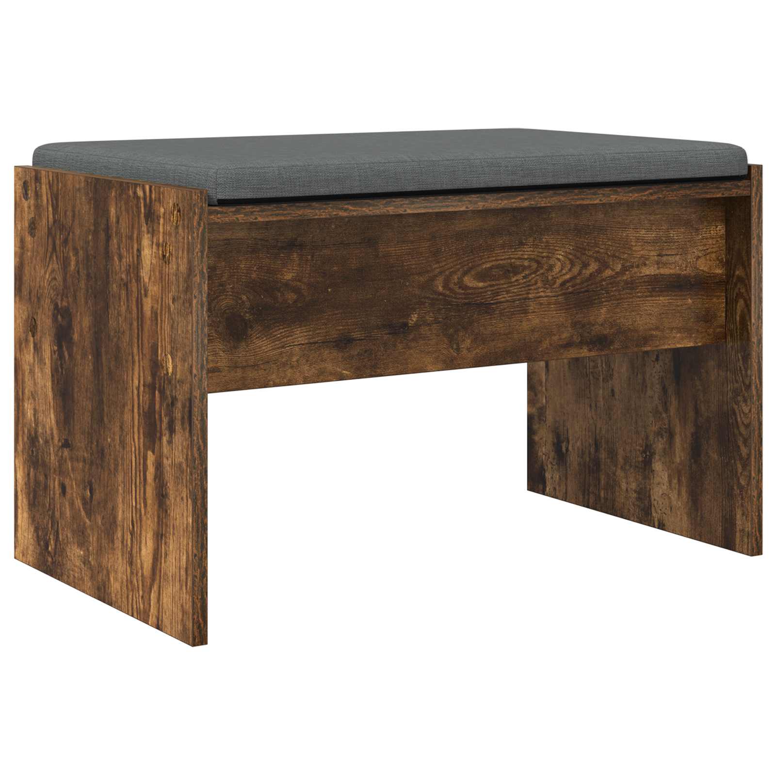 Panca per ingresso con cuscino Rovere fumé 63 x 38 x 40 cm