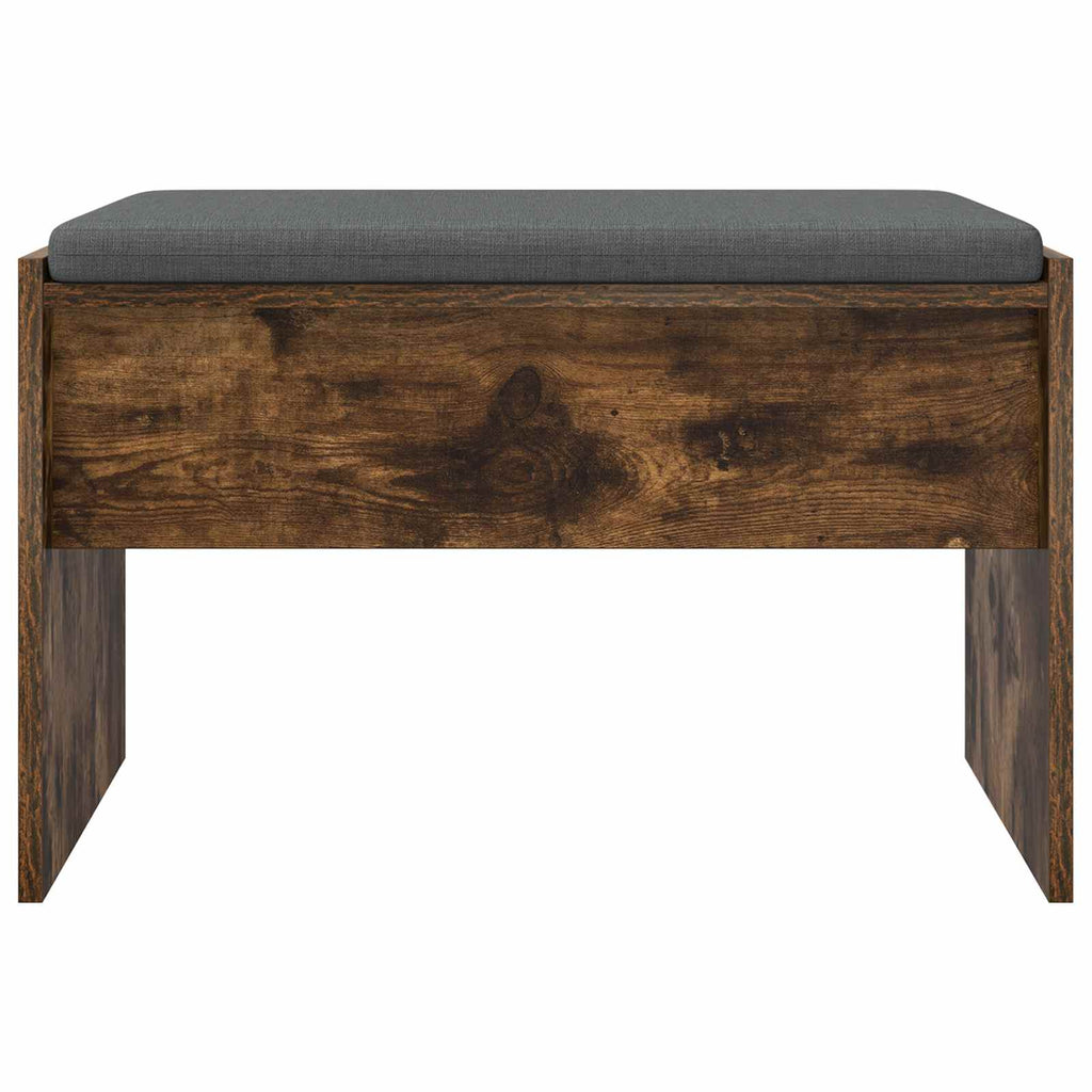 Panca per ingresso con cuscino Rovere fumé 63 x 38 x 40 cm