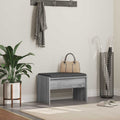 Panca per ingresso con cuscino Grigio Sonoma 63 x 38 x 40 cm