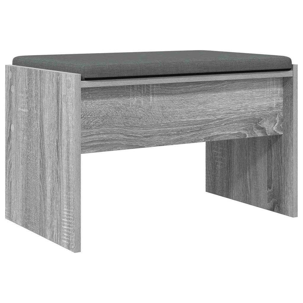 Panca per ingresso con cuscino Grigio Sonoma 63 x 38 x 40 cm
