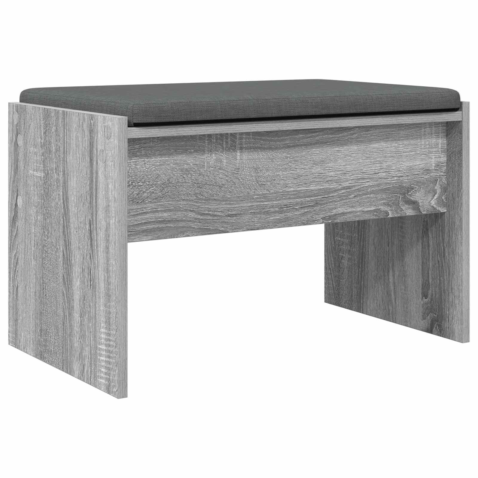 Panca per ingresso con cuscino Grigio Sonoma 63 x 38 x 40 cm