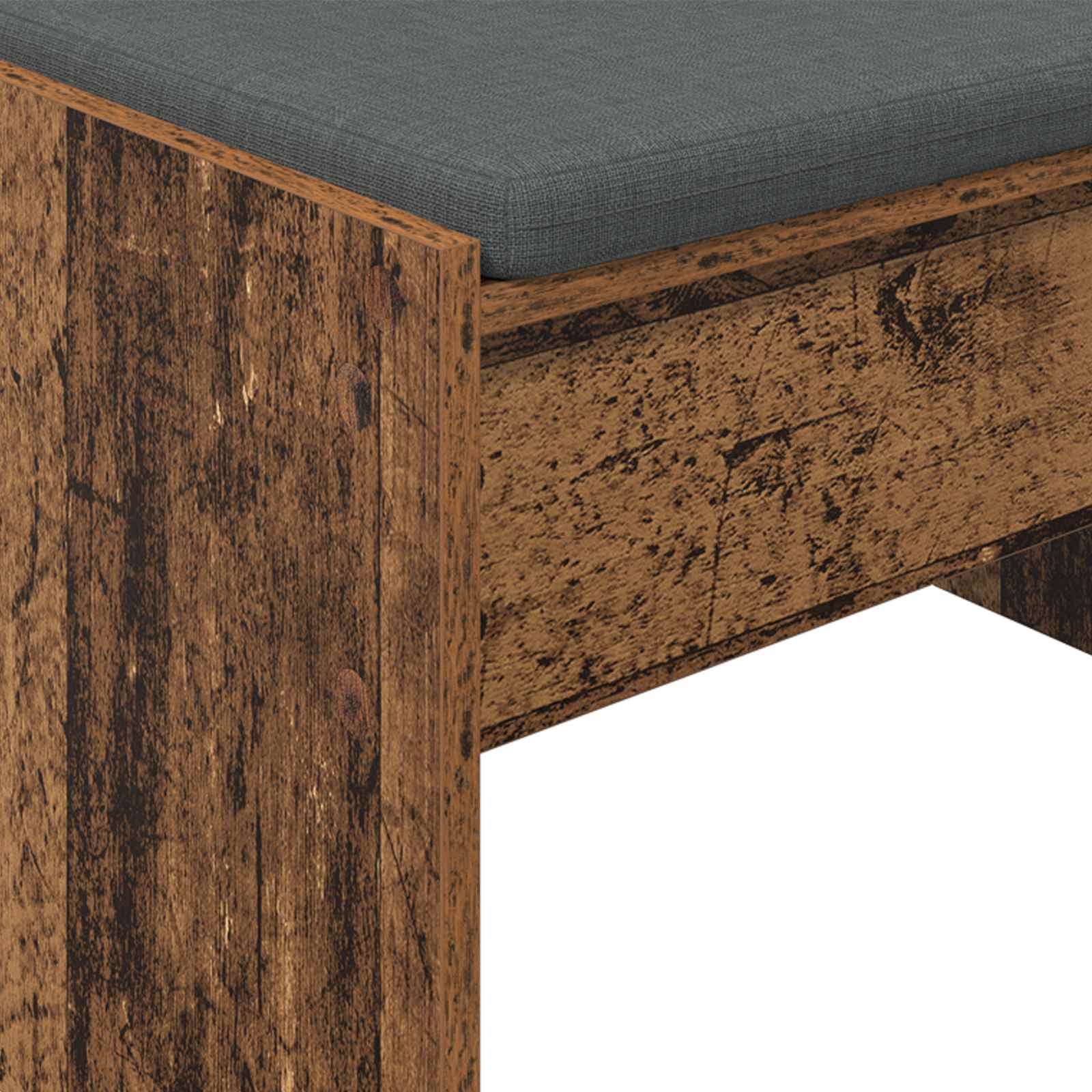 Panca per ingresso con cuscino Legno vecchio 63 x 38 x 40 cm