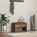 Panca per ingresso con cuscino Legno vecchio 63 x 38 x 40 cm