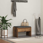 Panca per ingresso con cuscino Legno vecchio 63 x 38 x 40 cm