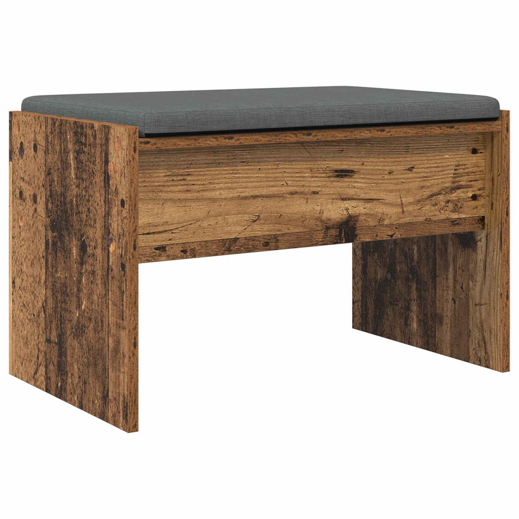 Panca per ingresso con cuscino Legno vecchio 63 x 38 x 40 cm