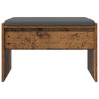 Panca per ingresso con cuscino Legno vecchio 63 x 38 x 40 cm