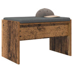 Panca per ingresso con cuscino Legno vecchio 63 x 38 x 40 cm