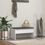 Panca per ingresso con cuscino Bianco 80 x 38 x 46 cm